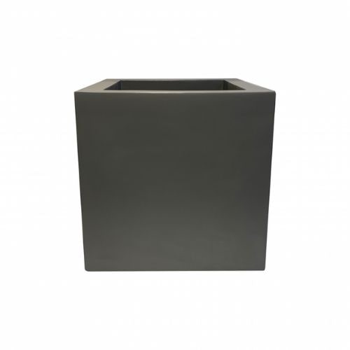 Satin Fibrestone Contemporary Box Planter (75 x 75 x 75cm, Grey)
