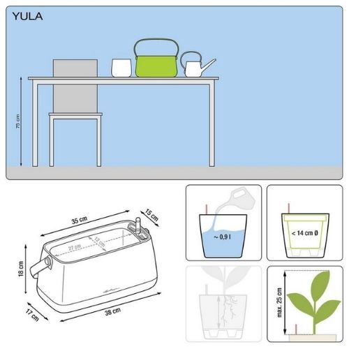 YULA Plant Bag (White/Pistachio Semi-Gloss)